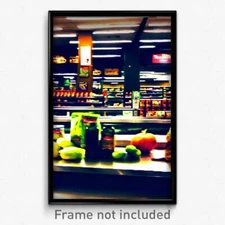 Pixel Art Poster - Frightening Grocery Store (8 Bit Video Game Print)