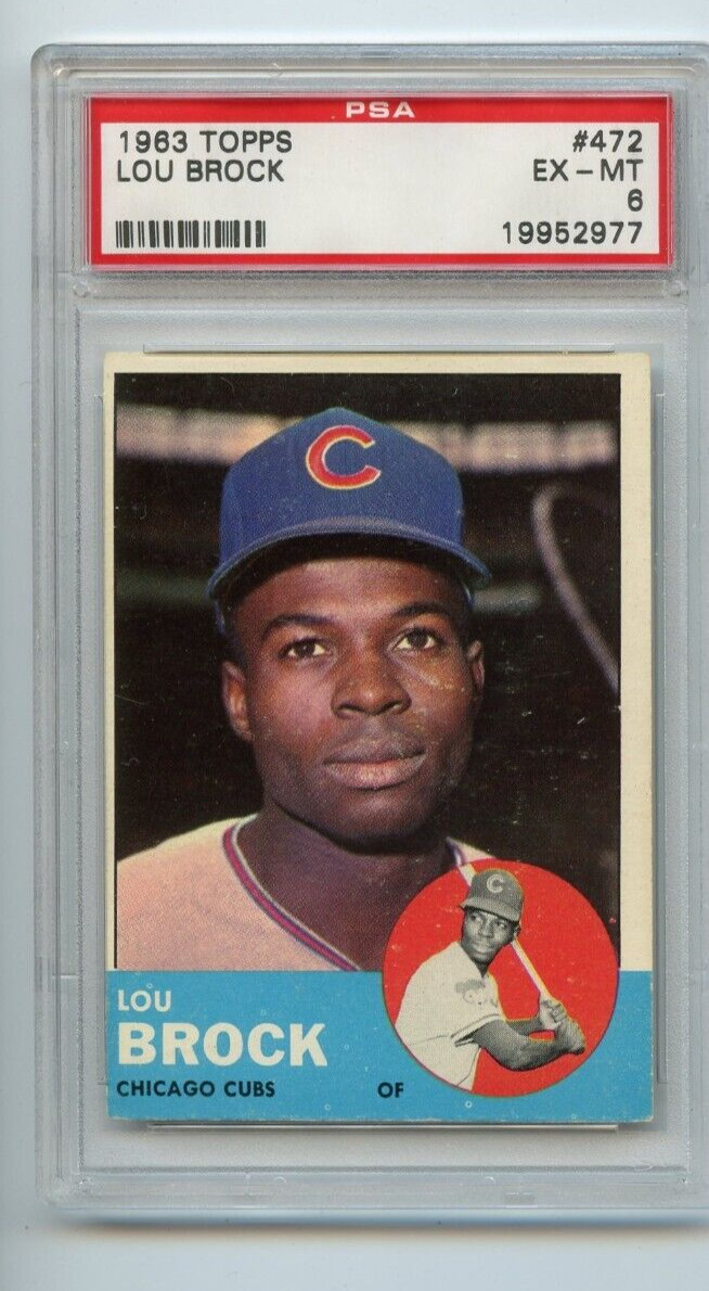 1963 Topps Lou Brock Chicago Cubs  #472  🚀 🚀💥 PSA Graded 6