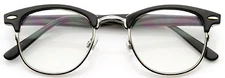 1 or 2 Pairs Optical Horned Rim Clear Lens Half Frame Glasses UV400