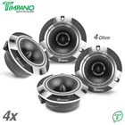 4x Timpano 1200 Watt Car Audio Bullet Tweeters TPT-ST2 CHROME 3.85" Shallow 4Ohm