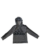 Adidas Hoodie Pullover Sweater Gray Unisex Kids Size M 10-12 Good Condition