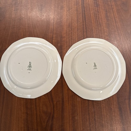 Royal Doulton Old Leeds Sprays Green Trim Dinner Plate Set Of Two 9 5/8” - Picture 6 of 8