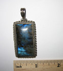 2" STERLING SILVER PENDANT W/ 1.4" x 0.8" NATURAL LABRADORITE STONE 21.4g *1 (GG — photo 10