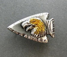 EAGLE ARROW HEAD NATIVE PEWTER ENAMEL LAPEL HAT PIN BADGE 1.1 x 3/4 inches