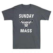 Sunday Mass Funny Jesus Gym Workout Graphic Christian Gift Vintage Men's T-Shirt
