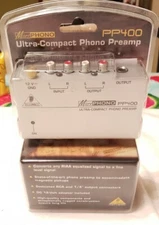 Behringer Microphono PP400 Ultra-Compact Phono Preamp, Silver *BRAND NEW*
