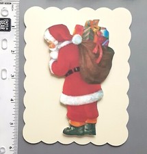 Santa Claus Bag Christmas Dimensional Card front Scrapbook Embellishment 878
