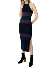 Mango Halterneck Bodycon Dress Shimmer Knit Stretch Fabric Size M NWT