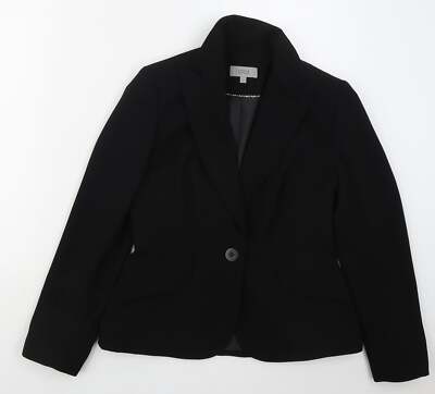 Marks and Spencer Damen Schwarz Polyestermischung Anzugjacke Größe 12