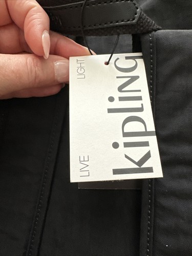 Kipling Women’s Fiona Medium Backpack Night Black Tonal New Travel Bag Bookbag - Picture 11 of 15