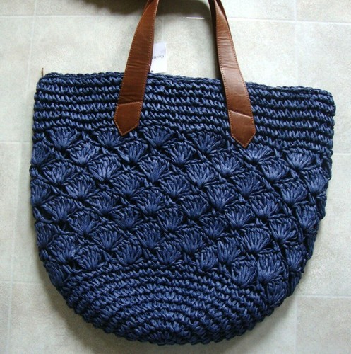 New Croft & Barrow Women's Scallop Straw Shopping Totes Variety Colors - Picture 5 of 13
