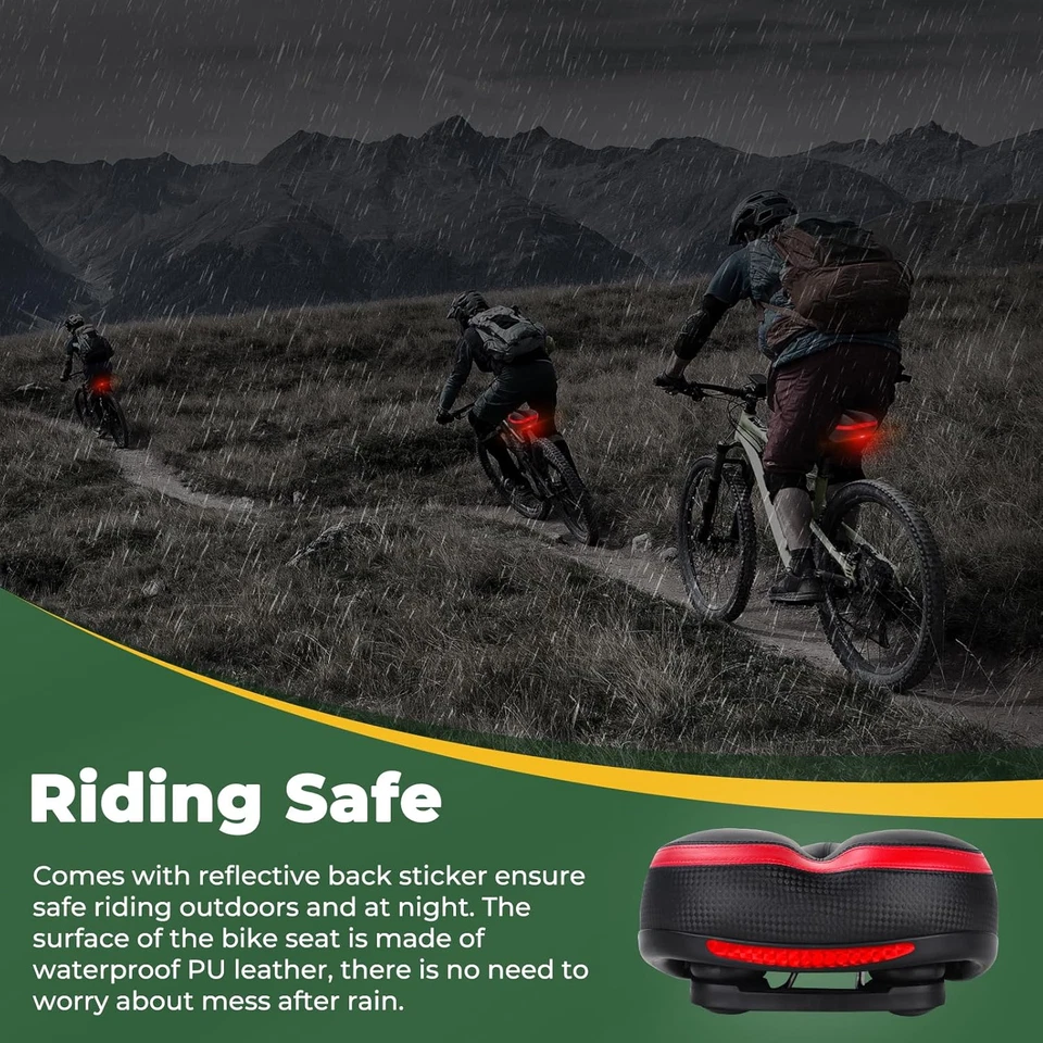 Cojín de asiento de bicicleta de espuma viscoelástica para hombres y mujeres - Sillín de bicicleta impermeable con C Foto 4 de 4