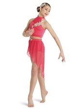 Weissman 11582 Dark Pink Lyrical Costume, 2 pcs, hair piece, sz MC, applique