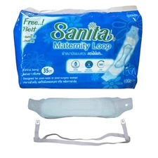Sanitary Napkins Sanita Maternity Loop Free Belt Extra Long 35cm 10 Pad Hospital