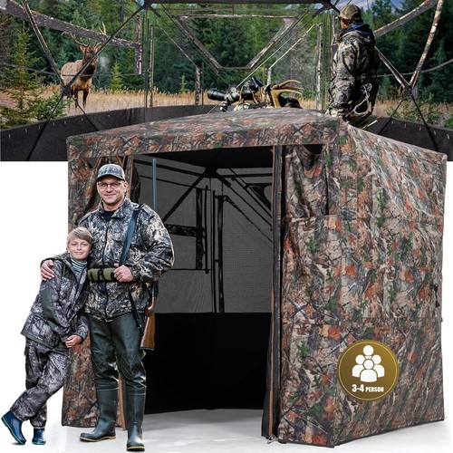 3-4 Person Hunting Blind - 270 Degree See Through Deer Blind with Magnetic