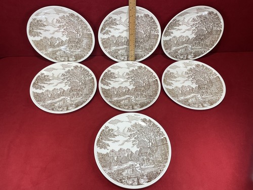 Taylor Smith Ironstone Yorkshire Brown Country Scene Mixed Set Of 14 - Picture 4 of 22