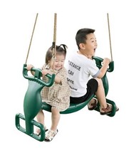 Outdoor Swingset Plastic Double Glider Playground Patio 2 Person Kids Fun Swi...