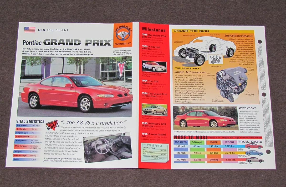 1999 PONTIAC GRAND PRIX IMP Brochure; GTP