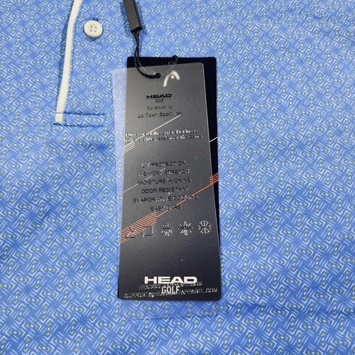 Camicia da golf Head da uomo blu taglia XL bianca manica corta casual rugby adulto - Foto 11 di 11
