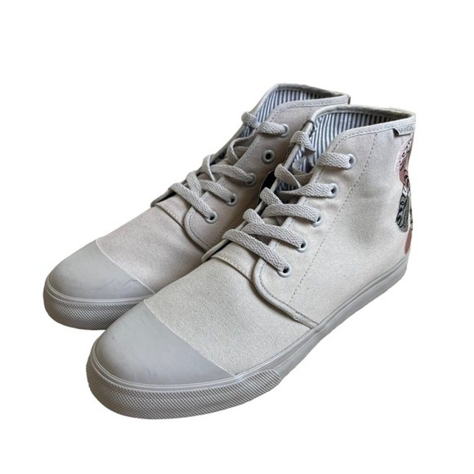 BANGS Floral Embroidered Canvas High Top Sneakers Women’s Size 9 Unisex