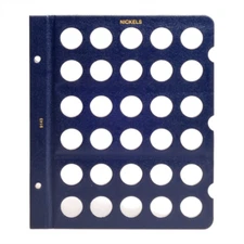 Blank Page for U.S. Nickels - 30 Openings - Whitman Classic Coin Album Series