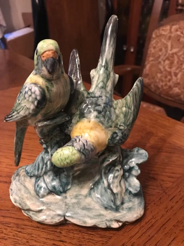 Stangl Pottery Double Parakeet Figurine #3582 Vintage Multicolored