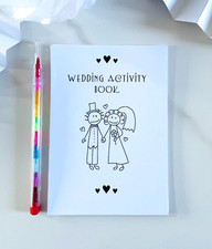CHILDRENS A6 WHITE WEDDING ACTIVITY PACK BOOK BAG PARTY GIFT FAVOUR INVITATION