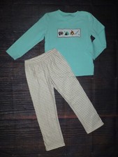 NEW Boutique Boys Camping Long Sleeve Shirt  Pants Outfit Set