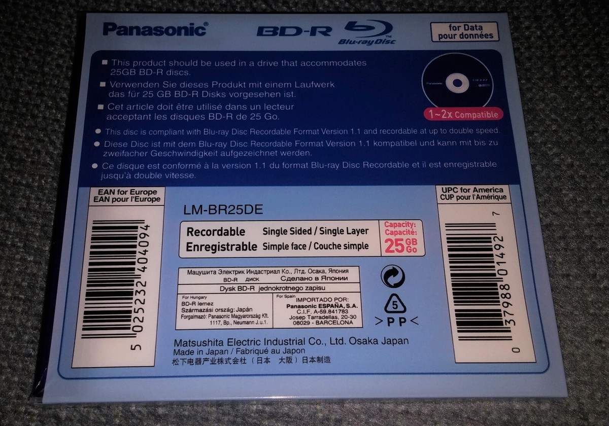 ASMIC　Panasonic Blu-raydiscRadar Panasonic 25GB write-once Blu-ray disc LM-BR25D | eBay