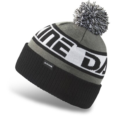 Dakine Jackson Pom Acrylic Beanie Unisex Black / DK Logo / Griffin Grey New