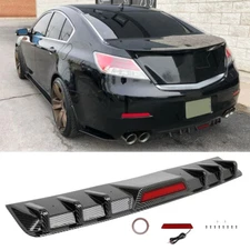 Carbon Rear Bumper Spoiler Diffuser Lip Trim W/Led Tail Light For Acura TL 95-14