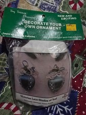 VTG Merri Mac Ornament Kit Xmas Victorian Lace Shades Of Teal