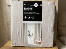 Natural Dark Blackout/Thermal Cotton Eyelet Curtains 228(90)w * 229(90)d Next