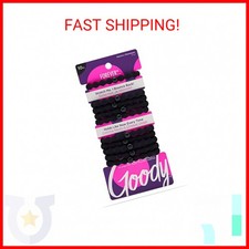 Goody Ouchless Forever Hair Elastics, 10 Ct, Black, Damage-Free Bands, 3X Strong
