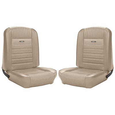 TMI Premium Upholstery Pony Interior Mustang Coupe 65-66 Parchment Front Buckets