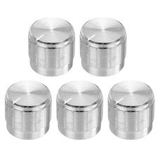 5pcs Potentiometer Knob Knurled Shaft Silver 6mm Rotary Knob 15mmx13mm
