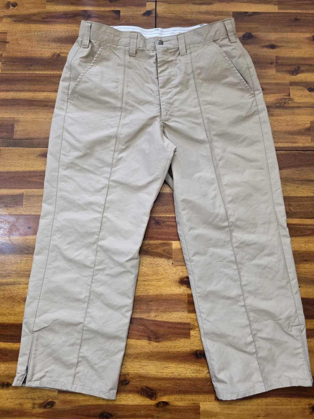 Vtg Cabelas Goretex Pants Nylon Tan Khaki Hunting Fishing Mens 36