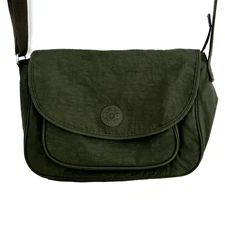 Kipling Sunita Crossbody Bag Olive Green Purse Nylon Multipocket