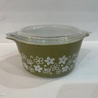 Vintage Pyrex 473 Spring Blossom Crazy Daisy 1 Qt Casserole Baking Dish With Lid