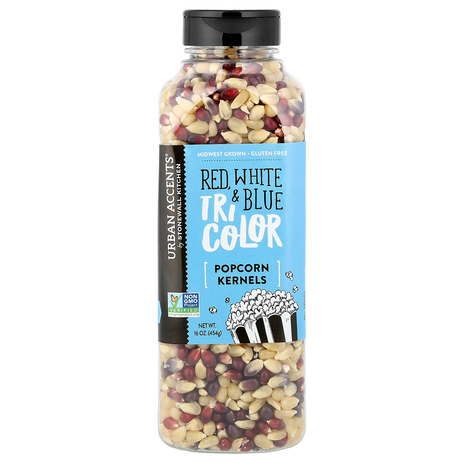 Попкорн в зернах красный белый и синий трехцветный 16 унций 454 г 2790₽