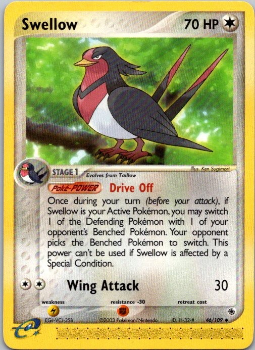 EX Ruby and Sapphire #46/109 Swellow