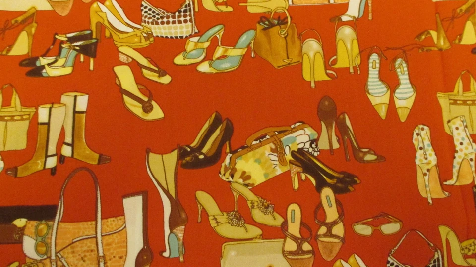 Alexander Henry Demi Heels Print Cotton Fabric High Heel Novelty VTG 32" x 44" - Image 4 of 4