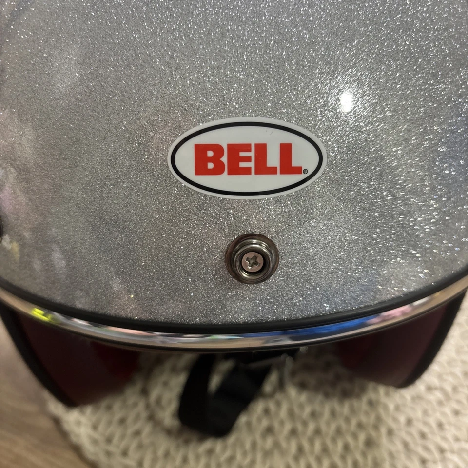 Casco Bell C500 Personalizado Plateado Metálico Moto Vespa Talla XL *LEER* Foto 4 de 4