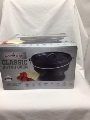 Camp Chef Black 10  Dutch Oven 4QT  Lid Handle Outdoor Camping Cooking Vendors