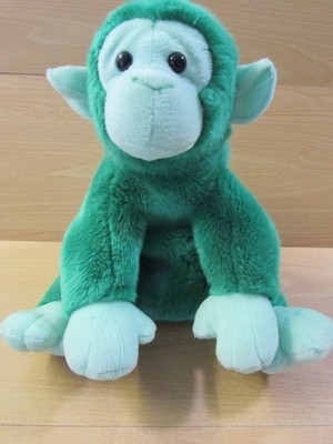 *LOOK* Schönes seltenes WILD REPUBLIC 11 Zoll grünes Affen/Affe Plüschtier Kuscheltier 27 cm