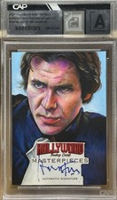 Harrison Ford Signed Han Solo Hollywood Star Wars Sketch 1/1 Ash Gonzales Auto