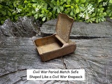 Old Rare Vintage Antique Civil War Relic Dimaond Company Match Safe Tin w/ Hinge