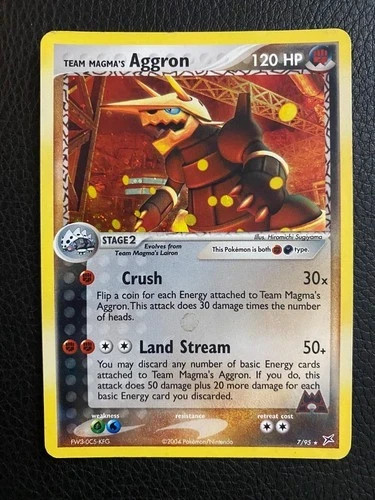 Team Magma's Aggron 7/95 Team Magma vs Team Aqua Holo LP