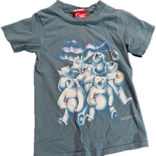 Vintage 1994 Coca Cola Polar Bears T-Shirt Youth Size Large Gray Northern Lights