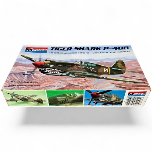 Monogram Tiger Shark 1985 P-40B/P-40 Warhawk 1:48 Kit # 5209 *Nuevo kit sellado - Imagen 7 de 10